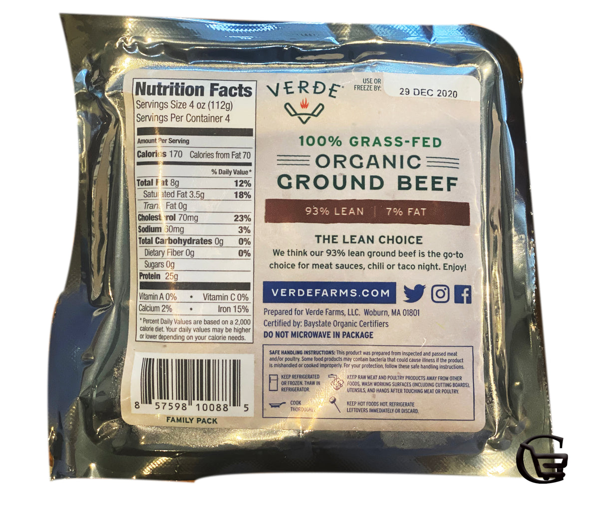 Verde organic ground beef - Verde carne molida organica. – Tatogy