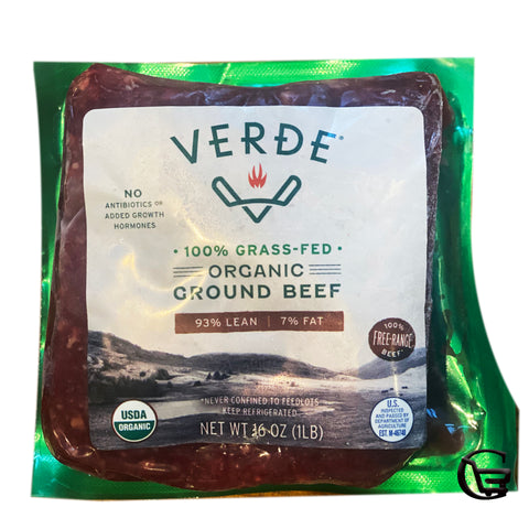 Verde organic ground beef - Verde carne molida organica.